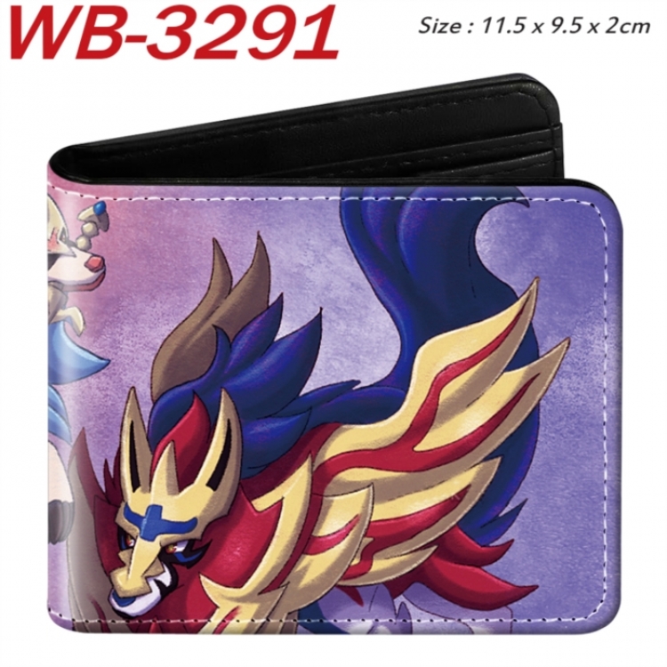 Pokemon Animation color PU leather half fold wallet 11.5X9X2CM