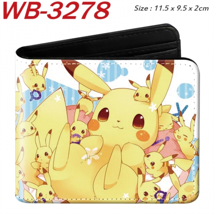 Pokemon Animation color PU leather half fold wallet 11.5X9X2CM