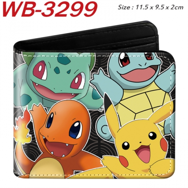 Pokemon Animation color PU leather half fold wallet 11.5X9X2CM