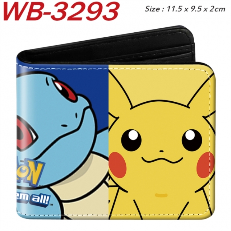 Pokemon Animation color PU leather half fold wallet 11.5X9X2CM