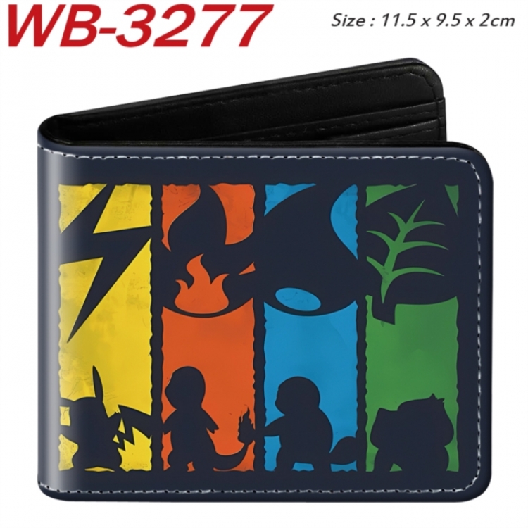 Pokemon Animation color PU leather half fold wallet 11.5X9X2CM