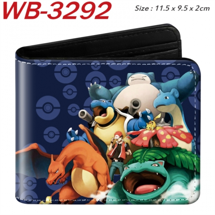 Pokemon Animation color PU leather half fold wallet 11.5X9X2CM
