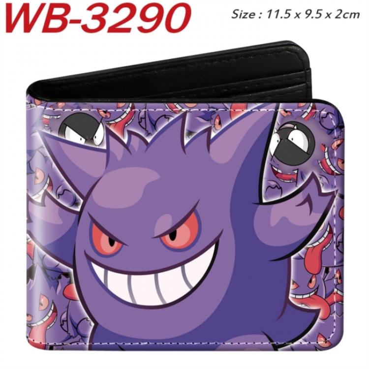 Pokemon Animation color PU leather half fold wallet 11.5X9X2CM