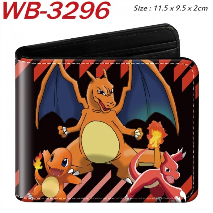 Pokemon Animation color PU leather half fold wallet 11.5X9X2CM