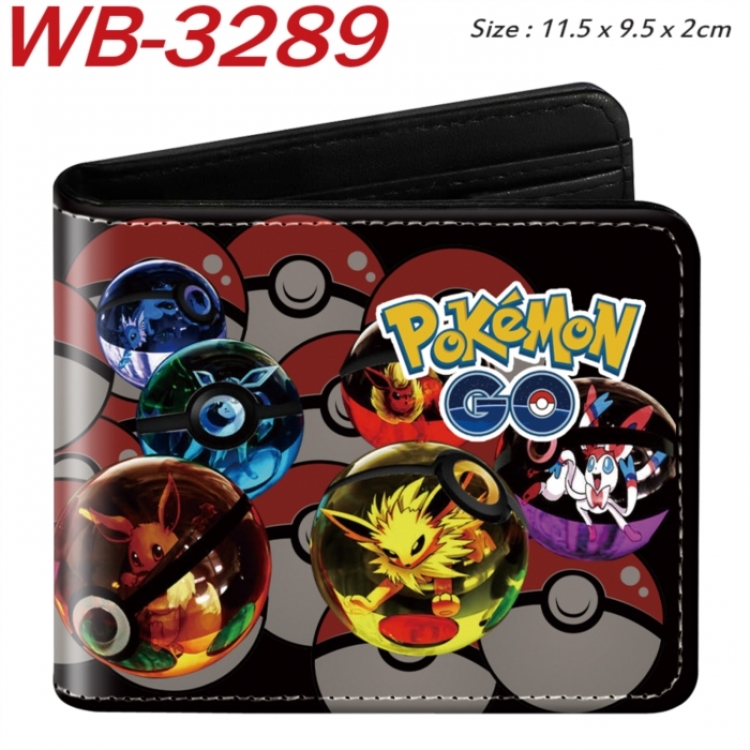 Pokemon Animation color PU leather half fold wallet 11.5X9X2CM