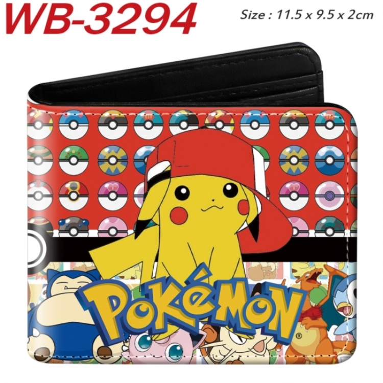 Pokemon Animation color PU leather half fold wallet 11.5X9X2CM