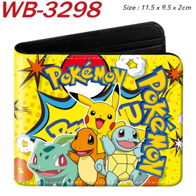 Pokemon Animation color PU leather half fold wallet 11.5X9X2CM