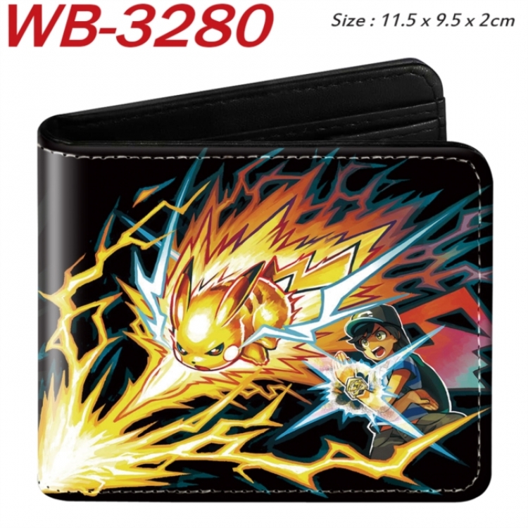 Pokemon Animation color PU leather half fold wallet 11.5X9X2CM