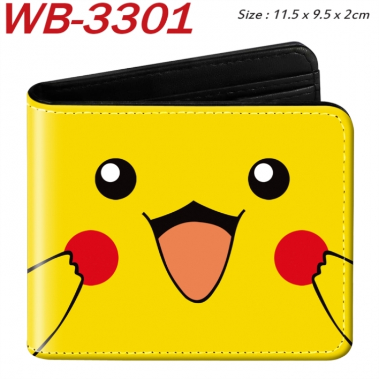 Pokemon Animation color PU leather half fold wallet 11.5X9X2CM