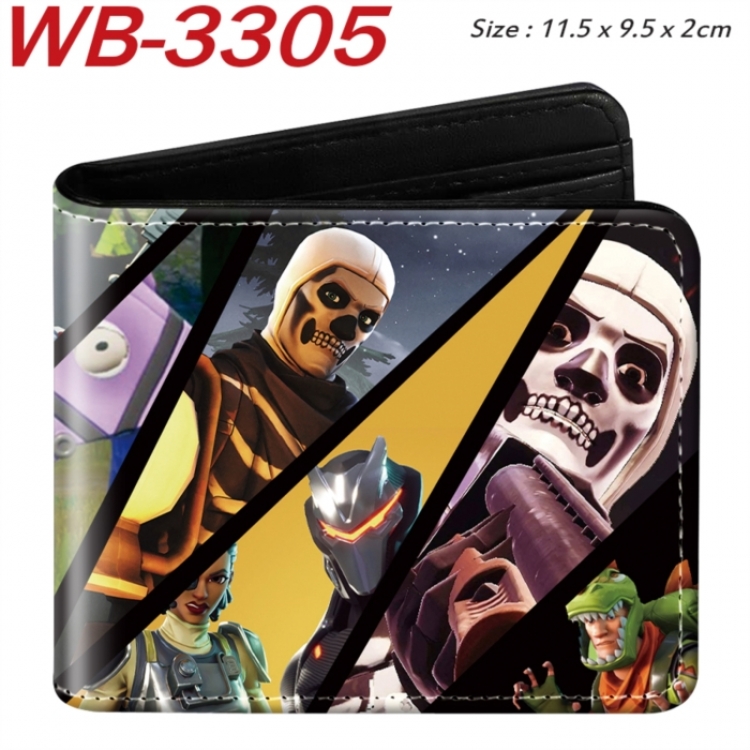 Fortnite Animation color PU leather half fold wallet 11.5X9X2CM