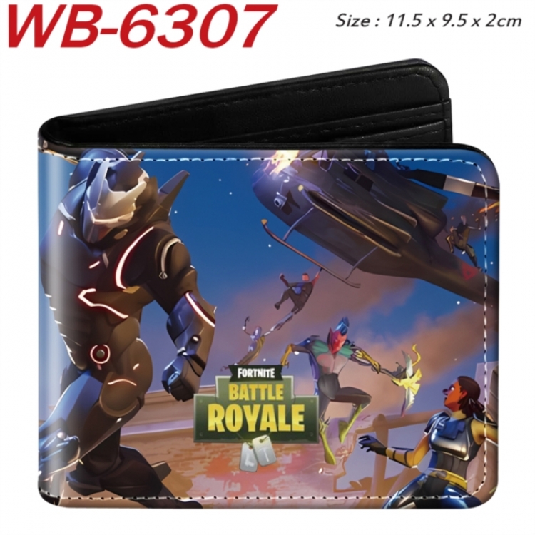 Fortnite Animation color PU leather half fold wallet 11.5X9X2CM
