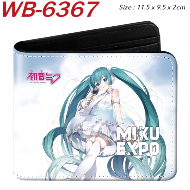 Hatsune Miku Animation color PU leather half fold wallet 11.5X9X2CM