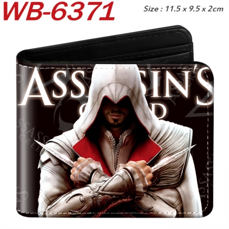 Assassin Creed Animation color PU leather half fold wallet 11.5X9X2CM