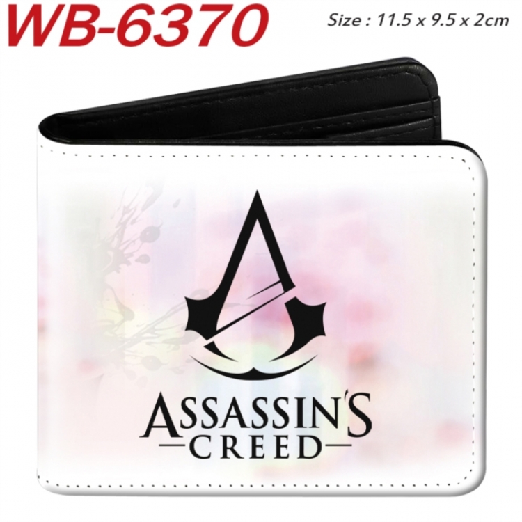 Assassin Creed Animation color PU leather half fold wallet 11.5X9X2CM