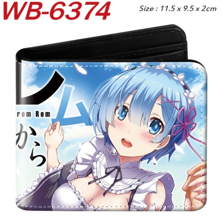 Re:Zero kara Hajimeru Isekai Seikatsu Animation color PU leather half fold wallet 11.5X9X2CM