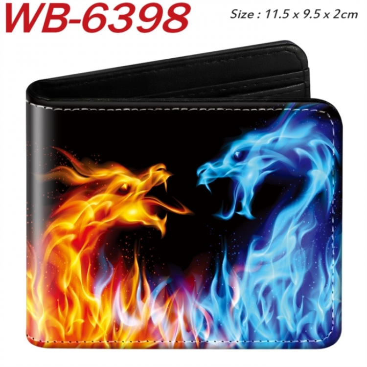 animal Animation color PU leather half fold wallet 11.5X9X2CM