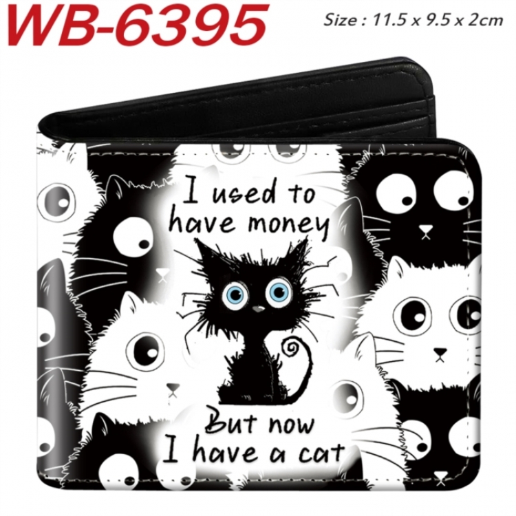 animal Animation color PU leather half fold wallet 11.5X9X2CM