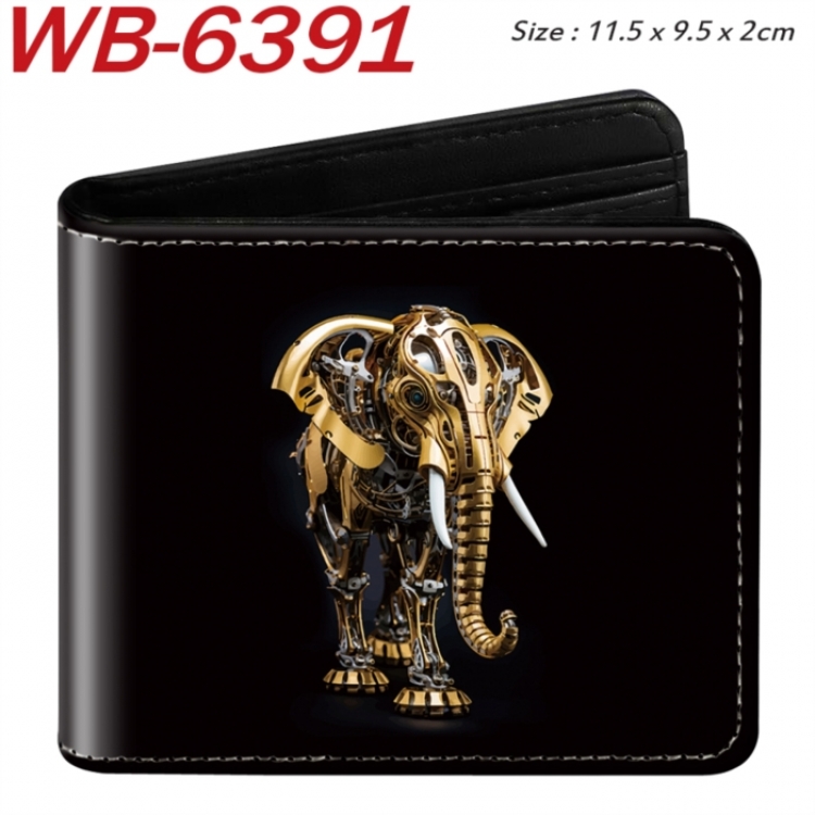 animal Animation color PU leather half fold wallet 11.5X9X2CM