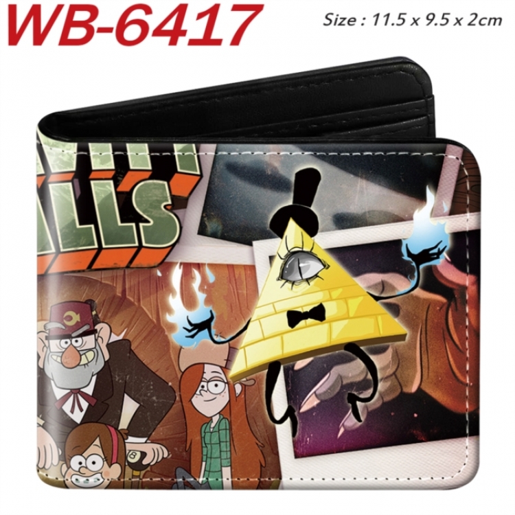 Gravity Falls Animation color PU leather half fold wallet 11.5X9X2CM