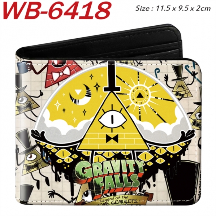 Gravity Falls Animation color PU leather half fold wallet 11.5X9X2CM
