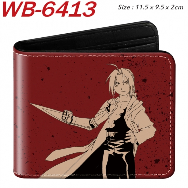 Fullmetal Alchemist Animation color PU leather half fold wallet 11.5X9X2CM