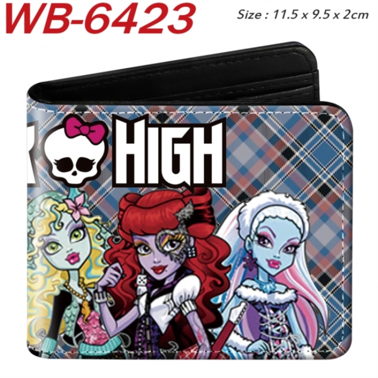 Monster High Animation color PU leather half fold wallet 11.5X9X2CM