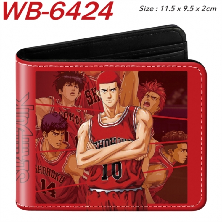 Slam Dunk Animation color PU leather half fold wallet 11.5X9X2CM
