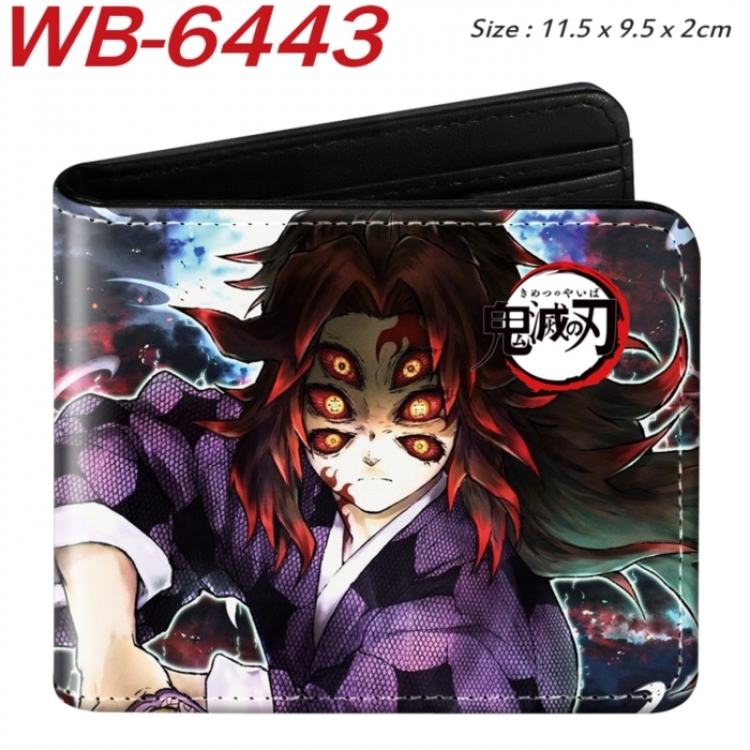 Demon Slayer Kimets Animation color PU leather half fold wallet 11.5X9X2CM