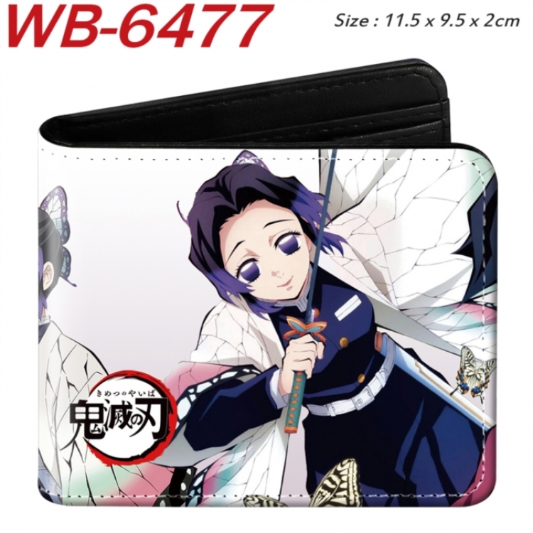 Demon Slayer Kimets Animation color PU leather half fold wallet 11.5X9X2CM