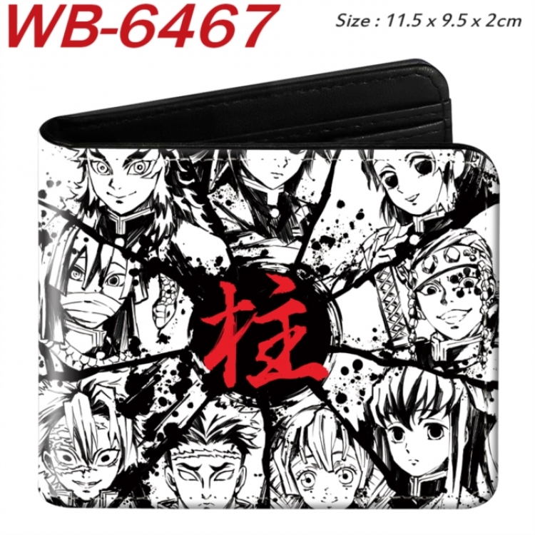 Demon Slayer Kimets Animation color PU leather half fold wallet 11.5X9X2CM