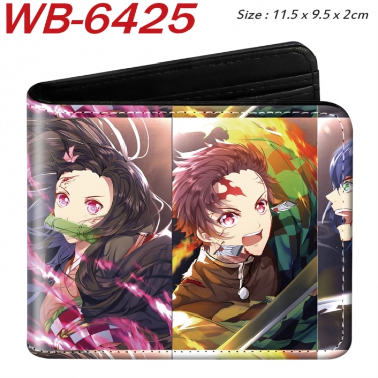 Demon Slayer Kimets Animation color PU leather half fold wallet 11.5X9X2CM