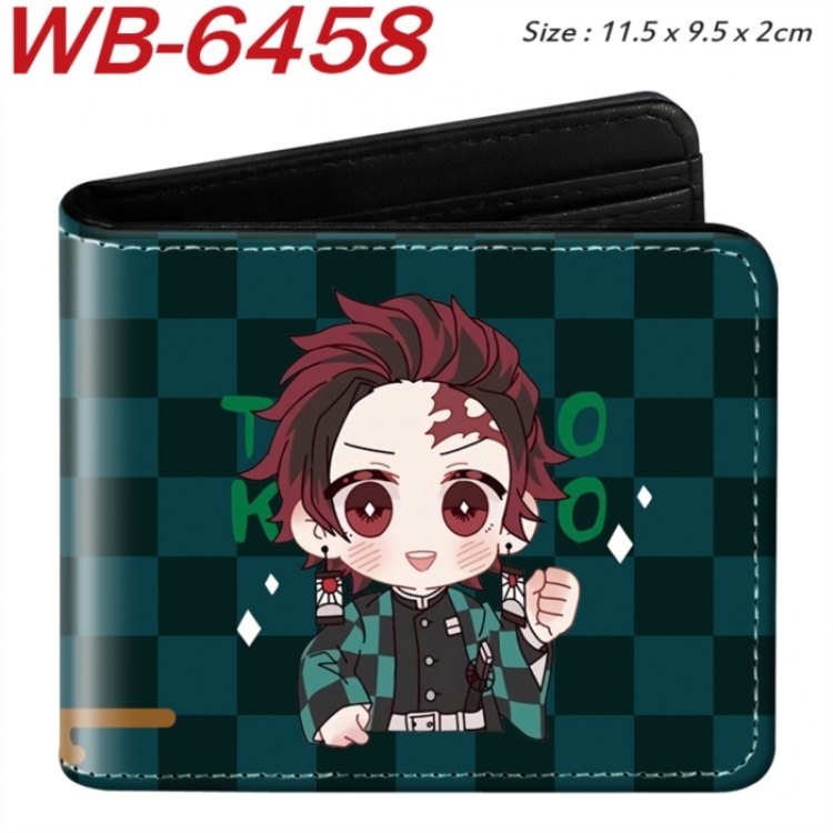 Demon Slayer Kimets Animation color PU leather half fold wallet 11.5X9X2CM