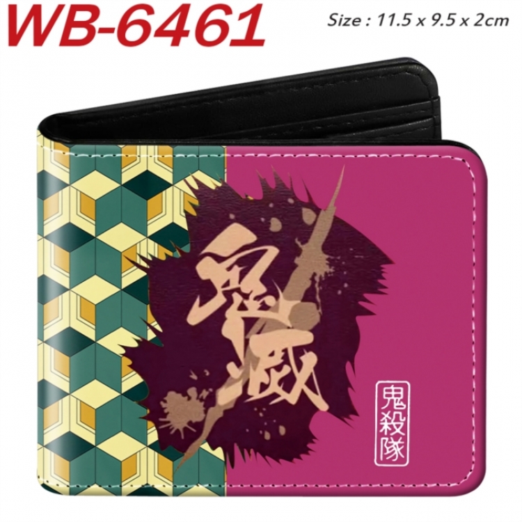 Demon Slayer Kimets Animation color PU leather half fold wallet 11.5X9X2CM