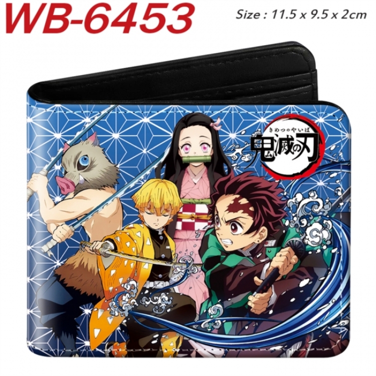 Demon Slayer Kimets Animation color PU leather half fold wallet 11.5X9X2CM