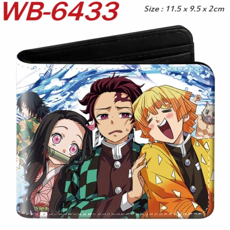 Demon Slayer Kimets Animation color PU leather half fold wallet 11.5X9X2CM