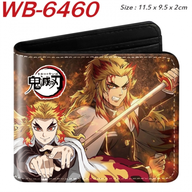 Demon Slayer Kimets Animation color PU leather half fold wallet 11.5X9X2CM