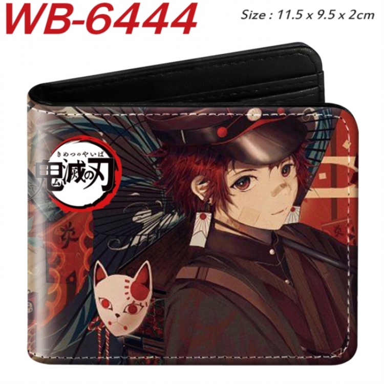 Demon Slayer Kimets Animation color PU leather half fold wallet 11.5X9X2CM
