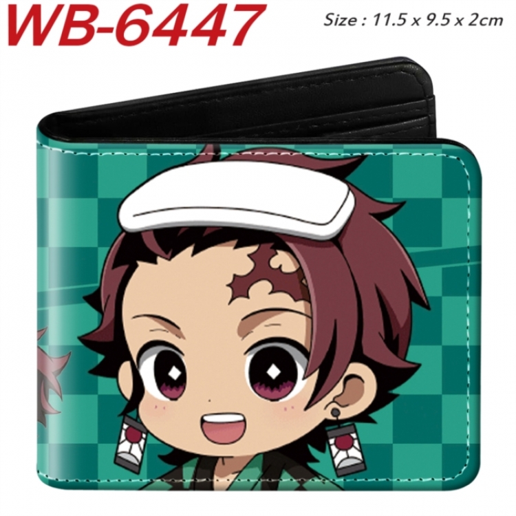 Demon Slayer Kimets Animation color PU leather half fold wallet 11.5X9X2CM