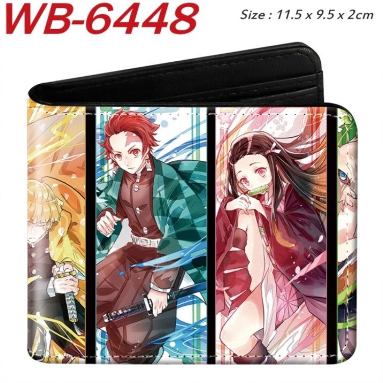 Demon Slayer Kimets Animation color PU leather half fold wallet 11.5X9X2CM