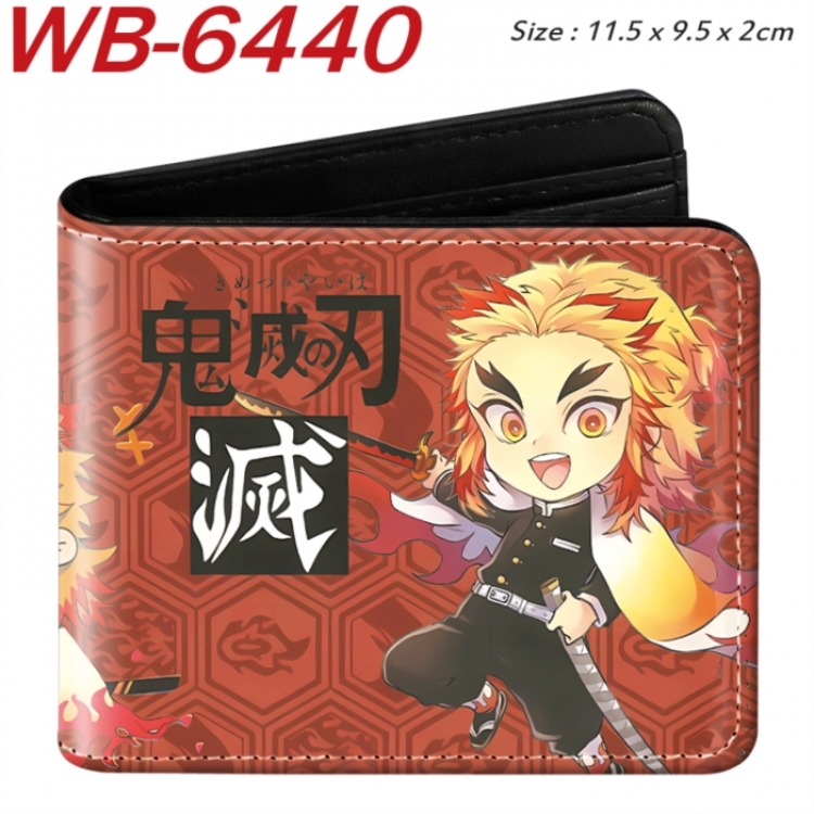 Demon Slayer Kimets Animation color PU leather half fold wallet 11.5X9X2CM
