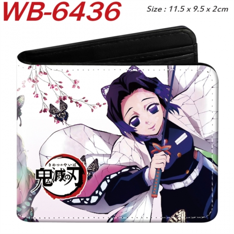 Demon Slayer Kimets Animation color PU leather half fold wallet 11.5X9X2CM
