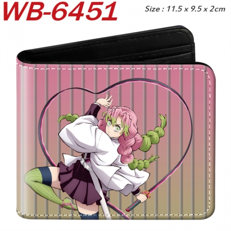 Demon Slayer Kimets Animation color PU leather half fold wallet 11.5X9X2CM