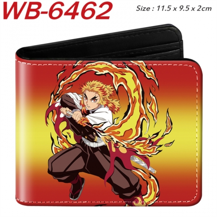 Demon Slayer Kimets Animation color PU leather half fold wallet 11.5X9X2CM