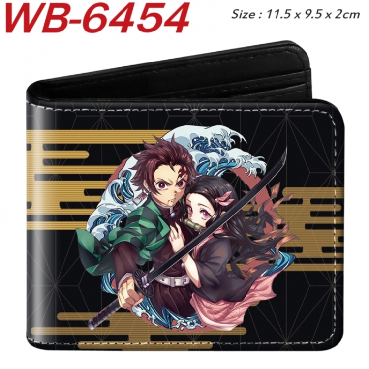 Demon Slayer Kimets Animation color PU leather half fold wallet 11.5X9X2CM