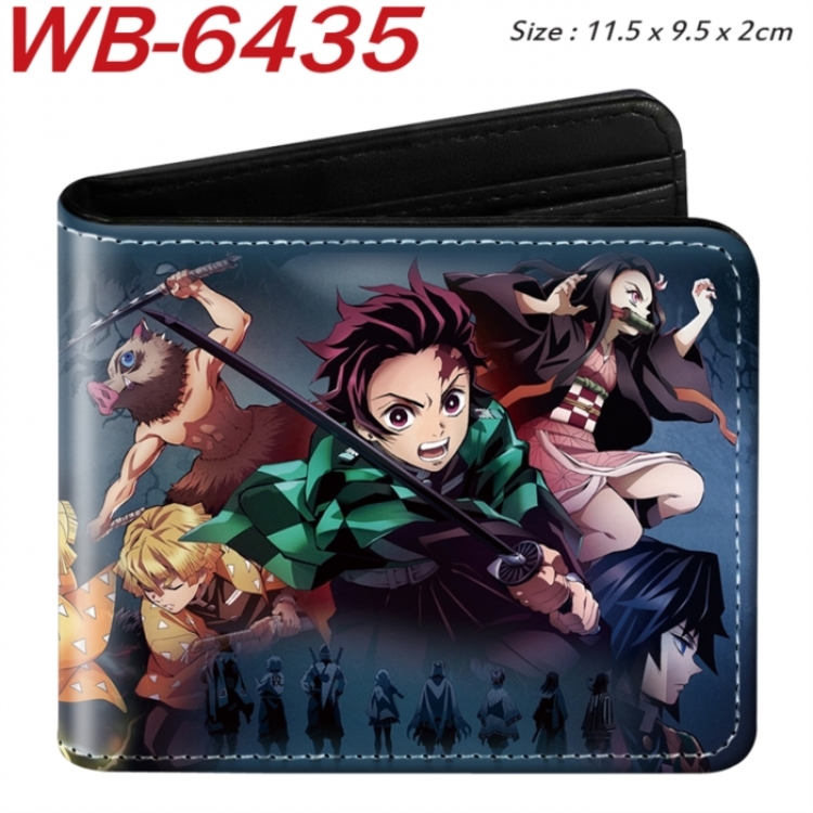 Demon Slayer Kimets Animation color PU leather half fold wallet 11.5X9X2CM