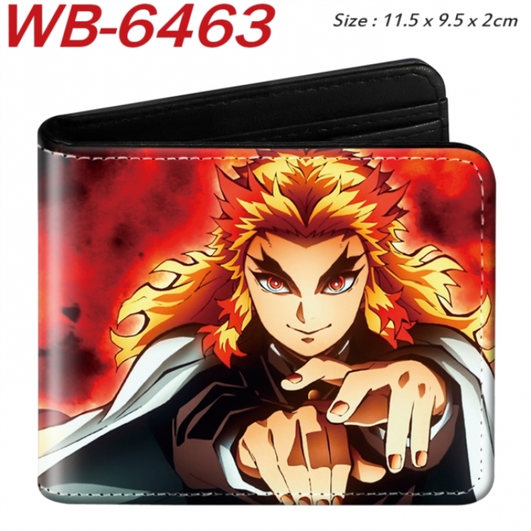 Demon Slayer Kimets Animation color PU leather half fold wallet 11.5X9X2CM