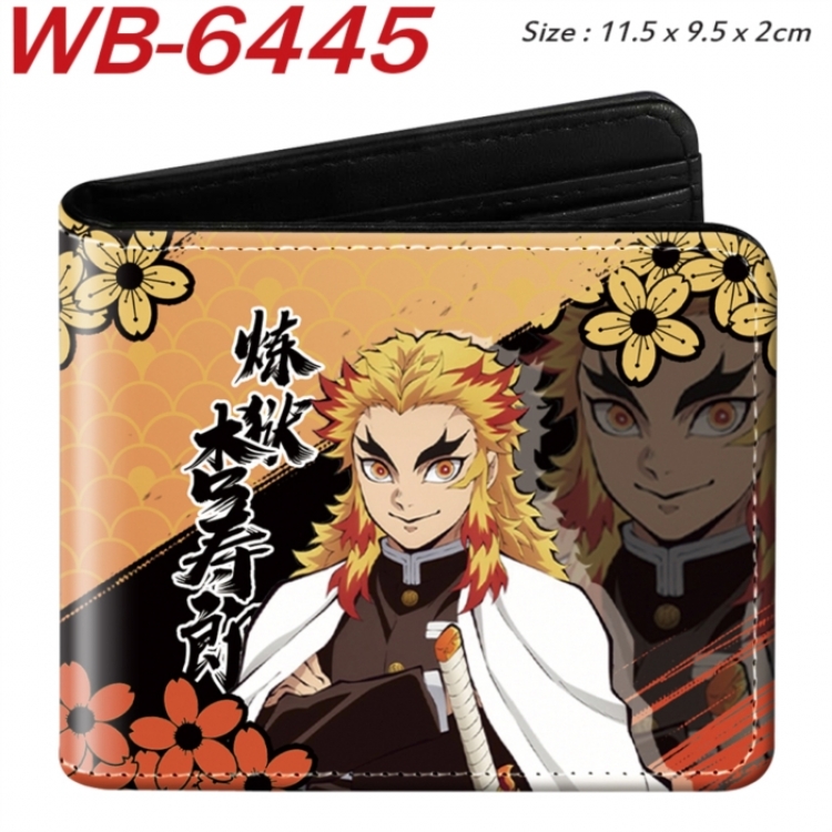 Demon Slayer Kimets Animation color PU leather half fold wallet 11.5X9X2CM