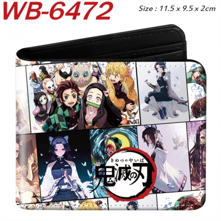 Demon Slayer Kimets Animation color PU leather half fold wallet 11.5X9X2CM