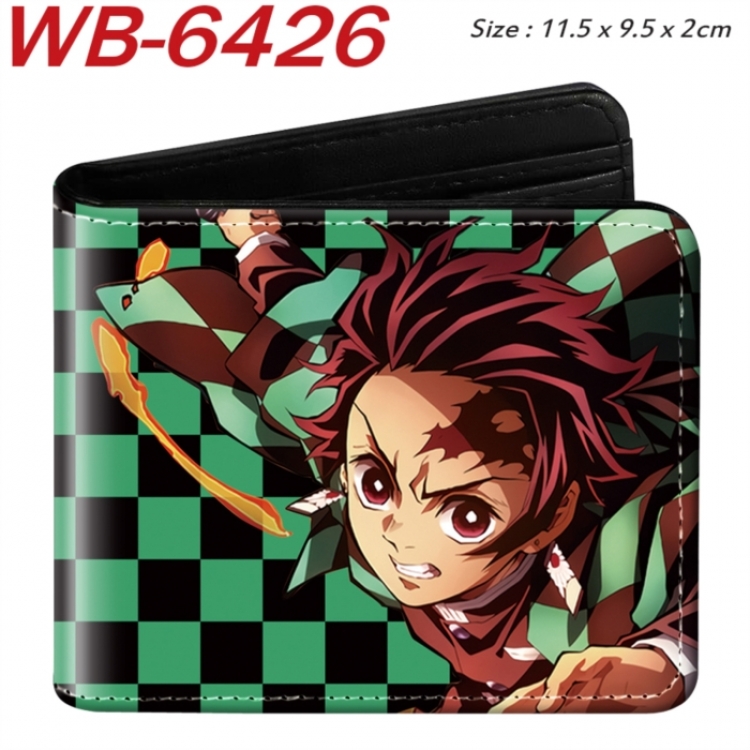Demon Slayer Kimets Animation color PU leather half fold wallet 11.5X9X2CM