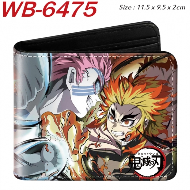 Demon Slayer Kimets Animation color PU leather half fold wallet 11.5X9X2CM